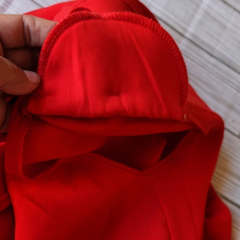Lulu's Miss Punctuality Red Lightweight Blazer Size Medium - Picture 9 of 11